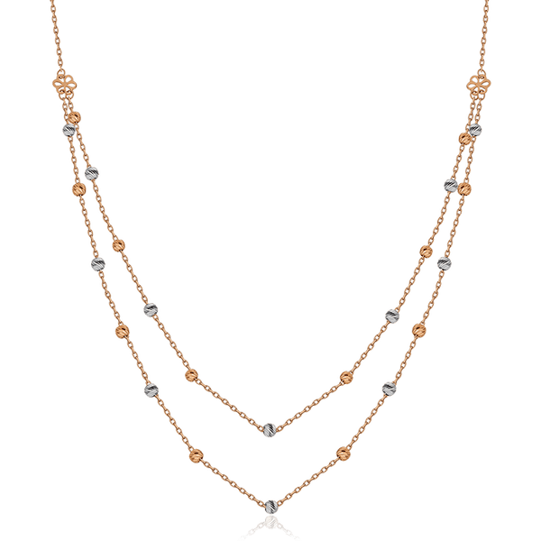 Колье на шею из комбинированного золота двухслойное 032443 детальное изображение ювелирного изделия Золотое колье без камней Колье на шею из комбинированного золота двухслойное 032443 детальное изображение ювелирного изделия Золотое колье без камней