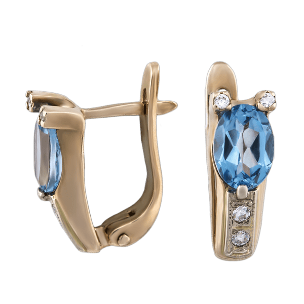 Золоті сережки з топазом 512010 детальне зображення ювелірного виробу Золоті сережки з топазом 512010 детальне зображення ювелірного виробу