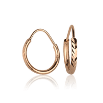 обзорное фото Золотые серьги кольца с алмазной гранью 029217  Золотые серьги без вставок