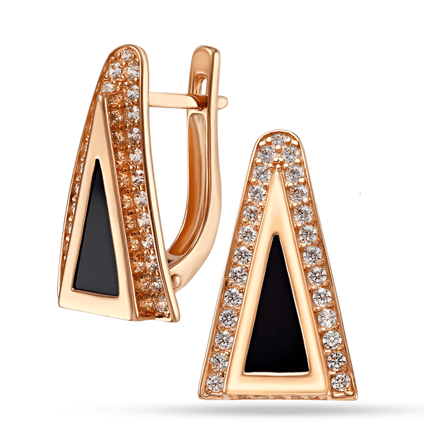 Золотые серьги с агатом и фианитами 030038 детальное изображение ювелирного изделия Золотые серьги с агатом Золотые серьги с агатом и фианитами 030038 детальное изображение ювелирного изделия Золотые серьги с агатом