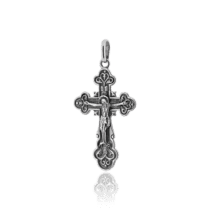 обзорное фото Православный крестик серебряный 030586  Серебряные подвески крестики