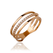 обзорное фото Золотое кольцо дорожка с цирконием 030543  Кольца золотые женские