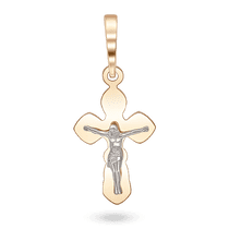 обзорное фото Золотой детский крестик 034691 Детский золотой крестик обзорное фото Золотой детский крестик 034691  Детский золотой крестик