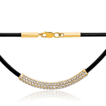 обзорное фото Женский ювелирный шнурок с золотыми вставками 036537 Шнурки с золотом обзорное фото Женский ювелирный шнурок с золотыми вставками 036537  Шнурки с золотом