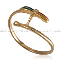 обзорное фото Золотое детское кольцо Стрекоза 300386Е  Детские золотые кольца