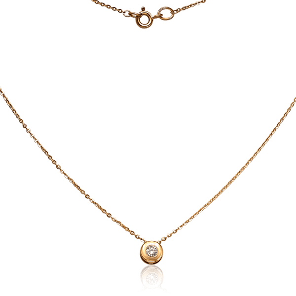 Кольє з одним фіанітом в червоному золоті 034358 детальне зображення ювелірного виробу Кольє з одним фіанітом в червоному золоті 034358 детальне зображення ювелірного виробу