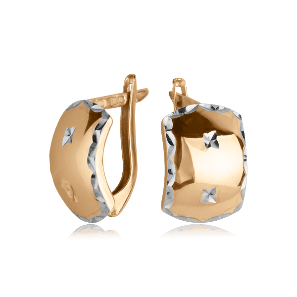 Золотые серьги 80199 детальное изображение ювелирного изделия Золотые серьги с английским замком