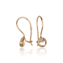 обзорное фото Золотые серьги петельки без вставок 028167 Серьги без камней обзорное фото Золотые серьги петельки без вставок 028167  Серьги без камней