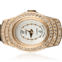 обзорное фото Золотые часы женские с кожаным ремешком 036188  Женские золотые часы