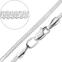 обзорное фото Цепочка тройная Якорка в белом золоте без вставок 027474  Якорная цепочка золотая