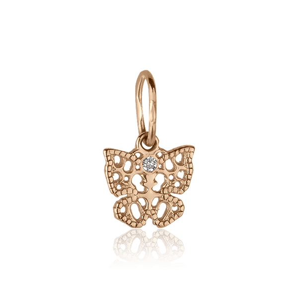 Золотой подвес в красном золоте Бабочка с фианитами 028263 детальное изображение ювелирного изделия Золотой кулон Бабочка Золотой подвес в красном золоте Бабочка с фианитами 028263 детальное изображение ювелирного изделия Золотой кулон Бабочка