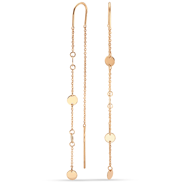 Сережки ланцюжки протяжки з золота Монетки 036543 детальне зображення ювелірного виробу Сережки ланцюжки протяжки з золота Монетки 036543 детальне зображення ювелірного виробу