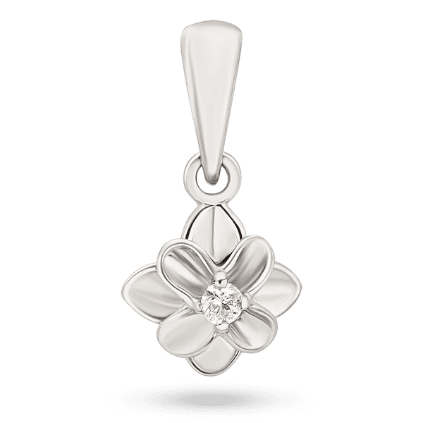 Кулон в белом золоте Цветок с бриллиантом 040639 детальное изображение ювелирного изделия Золотые кулоны с бриллиантами Кулон в белом золоте Цветок с бриллиантом 040639 детальное изображение ювелирного изделия Золотые кулоны с бриллиантами
