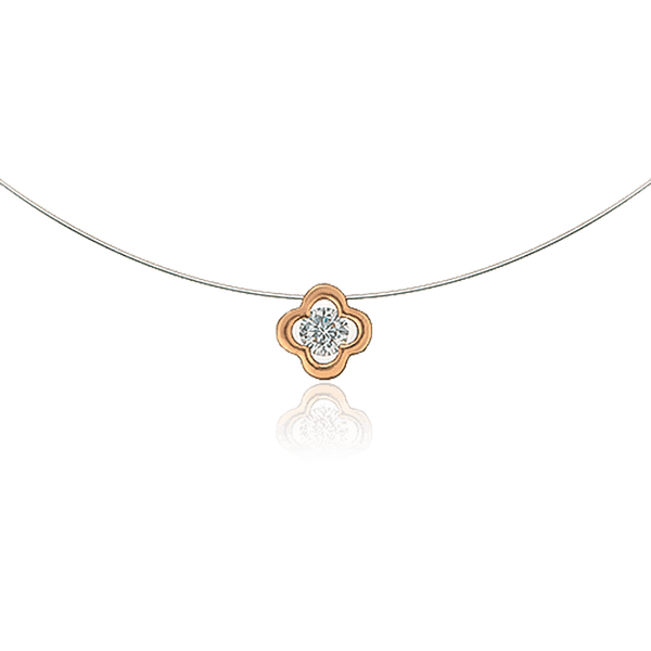 Золотой кулон Клевер с фианитом на леске 032464 детальное изображение ювелирного изделия Золотые колье с камнями Золотой кулон Клевер с фианитом на леске 032464 детальное изображение ювелирного изделия Золотые колье с камнями