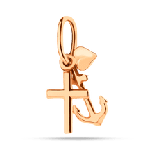 обзорное фото Золотая подвеска Вера, Надежда, Любовь 040918  Золотые подвески без камней