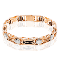 обзорное фото Мужской браслет из золота и эмалью 036819 Золотые браслеты обзорное фото Мужской браслет из золота и эмалью 036819  Золотые браслеты