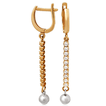 оглядове фото Золоті сережки з цирконієм 1315