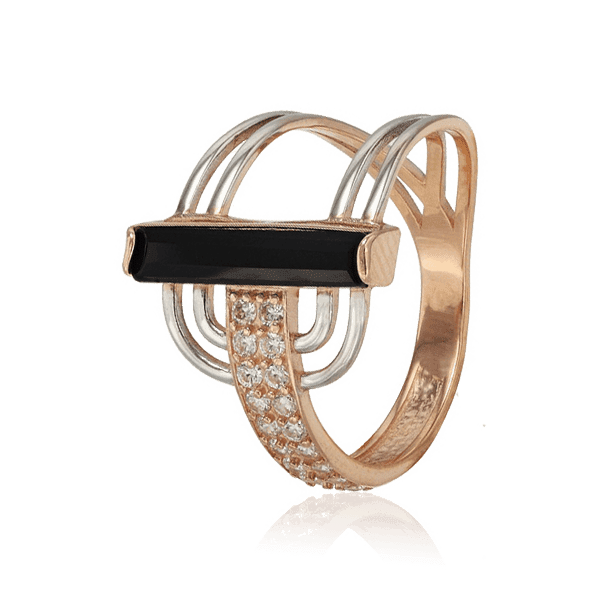 Золотое кольцо с агатом и дорожкой фианитов 028627 детальное изображение ювелирного изделия Золотые кольца с агатом Золотое кольцо с агатом и дорожкой фианитов 028627 детальное изображение ювелирного изделия Золотые кольца с агатом