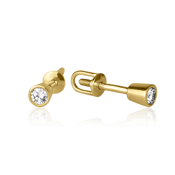 Серьги-пусеты на закрутке в лимонном золоте с бриллиантом 027321 детальное изображение ювелирного изделия Золотые серьги с бриллиантами Серьги-пусеты на закрутке в лимонном золоте с бриллиантом 027321 детальное изображение ювелирного изделия Золотые серьги с бриллиантами