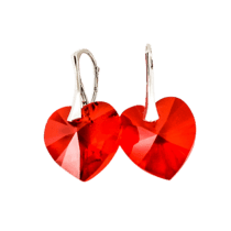 оглядове фото Срібні сережки Рубинова палкість з Кристалами Сваровскі 025277