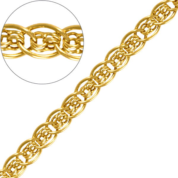 Золотая полновесная цепочка в лимонном золоте 585 пробы 038286 детальное изображение ювелирного изделия Цепочка из желтого золота