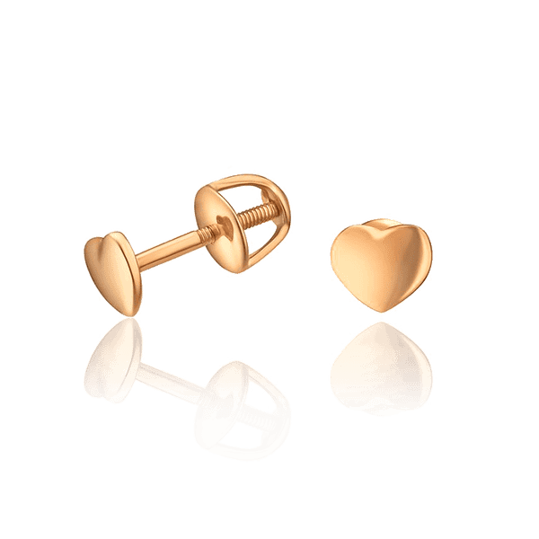 Серьги гвоздики из золота Сердечко 034277 детальное изображение ювелирного изделия Золотые серьги пуссеты Серьги гвоздики из золота Сердечко 034277 детальное изображение ювелирного изделия Золотые серьги пуссеты