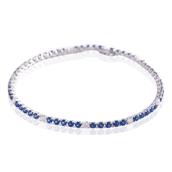 Женский золотой браслет с сапфирами и бриллиантами 032968 детальное изображение ювелирного изделия Золотые браслеты с бриллиантом Женский золотой браслет с сапфирами и бриллиантами 032968 детальное изображение ювелирного изделия Золотые браслеты с бриллиантом