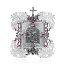обзорное фото Серебряная икона Георгий Победоносец 035974  Иконы серебро