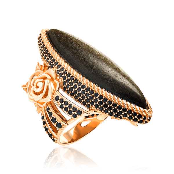 Золотое кольцо в эксклюзивном дизайне с агатом и фианитами 033914 детальное изображение ювелирного изделия Золотые кольца с агатом Золотое кольцо в эксклюзивном дизайне с агатом и фианитами 033914 детальное изображение ювелирного изделия Золотые кольца с агатом