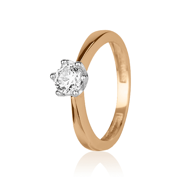 Кольцо в красно-белом золоте с фианитом 027479 детальное изображение ювелирного изделия Золотые кольца с фианитом Кольцо в красно-белом золоте с фианитом 027479 детальное изображение ювелирного изделия Золотые кольца с фианитом