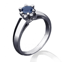 обзорное фото Кольцо из белого золота с сапфиром и бриллиантами 1022/1 Золотые кольца с сапфиром обзорное фото Кольцо из белого золота с сапфиром и бриллиантами 1022/1  Золотые кольца с сапфиром