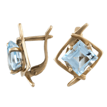 обзорное фото Золотые серьги с топазом 533002 Золотые серьги с топазом обзорное фото Золотые серьги с топазом 533002  Золотые серьги с топазом