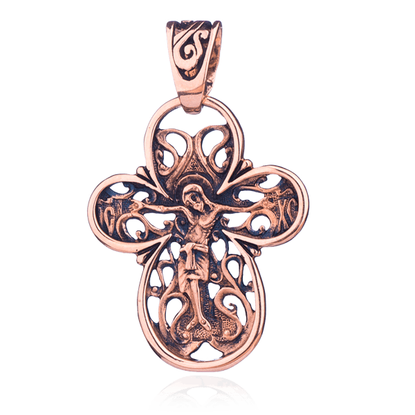 Крест золотой с чернением. Фото