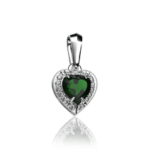 обзорное фото Золотой подвес Сердце с бриллиантами и изумрудом 030431 Золотые кулоны с изумрудом обзорное фото Золотой подвес Сердце с бриллиантами и изумрудом 030431  Золотые кулоны с изумрудом