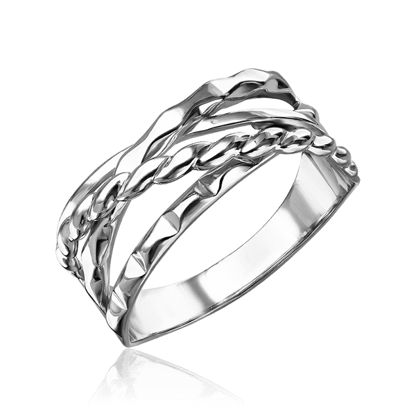 Серебряное кольцо без камней переплетения 035010 детальное изображение ювелирного изделия Серебряные кольца Серебряное кольцо без камней переплетения 035010 детальное изображение ювелирного изделия Серебряные кольца