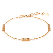 обзорное фото Золотой браслет пластины с фианитами 036075 Золотые браслеты обзорное фото Золотой браслет пластины с фианитами 036075  Золотые браслеты