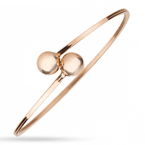 обзорное фото Золотой браслет с шариками 029724 Жесткие браслеты из золота обзорное фото Золотой браслет с шариками 029724  Жесткие браслеты из золота