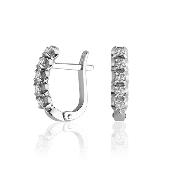 Золоті сережки з діамантом 028342 детальне зображення ювелірного виробу Золоті сережки з діамантом 028342 детальне зображення ювелірного виробу