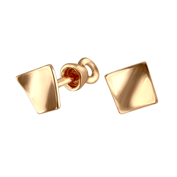 Стильные квадратные золотые серьги-гвоздики Мишель 033250 детальное изображение ювелирного изделия Золотые серьги без вставок