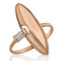 обзорное фото Женское золотое кольцо с фианитом Комета 033295  Золотые кольца