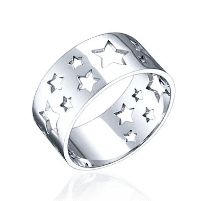 Каблучка из белого золота перфорация Звезды 032589 детальное изображение ювелирного изделия Золотые кольца без вставок Каблучка из белого золота перфорация Звезды 032589 детальное изображение ювелирного изделия Золотые кольца без вставок