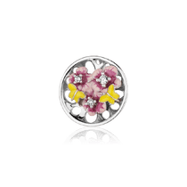 обзорное фото Серебряный подвес Цветы с эмалью и фианитами 027987 Серебряные подвески со вставками обзорное фото Серебряный подвес Цветы с эмалью и фианитами 027987  Серебряные подвески со вставками