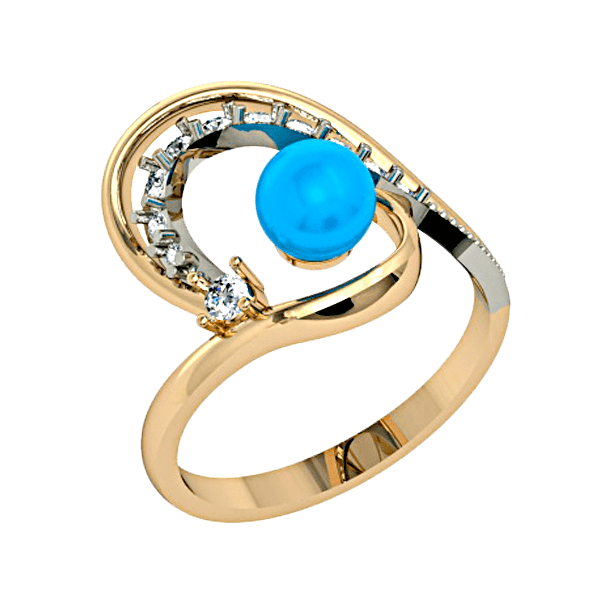 Кольцо из белого и желтого золота 320999 детальное изображение ювелирного изделия Золотые кольца с жемчугом Кольцо из белого и желтого золота 320999 детальное изображение ювелирного изделия Золотые кольца с жемчугом