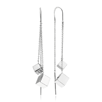 обзорное фото Серебряные серьги протяжки Кубики 035897 Серебряные серьги обзорное фото Серебряные серьги протяжки Кубики 035897  Серебряные серьги