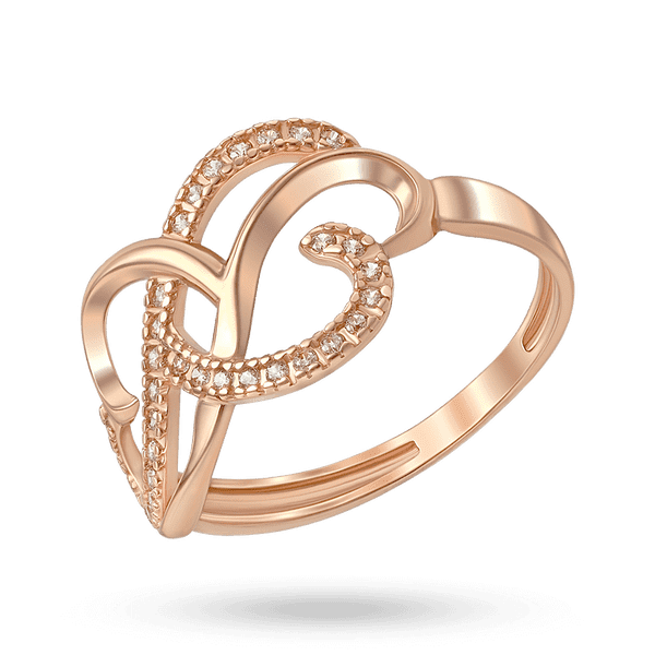 Кольцо в красном золоте с фианитами 027751 детальное изображение ювелирного изделия Золотые кольца с фианитом Кольцо в красном золоте с фианитами 027751 детальное изображение ювелирного изделия Золотые кольца с фианитом