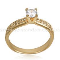 обзорное фото Золотое кольцо 117  Золотые кольца для помолвки с цирконием