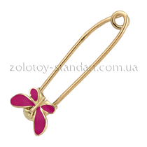 обзорное фото Золотая булавка Бабочка 09112 Золотые булавки обзорное фото Золотая булавка Бабочка 09112  Золотые булавки