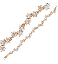 обзорное фото Золотой браслет Ролекс Цветы с фианитами 026494  Золотые браслеты с цирконием (фианитами)
