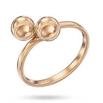 обзорное фото Золотое кольцо с маленькими шариками 041259  Золотые кольца без вставок