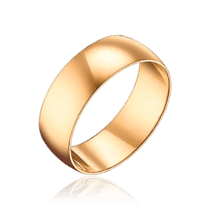 обзорное фото Обручальное кольцо из желтого золота классика 037125  Золотые кольца